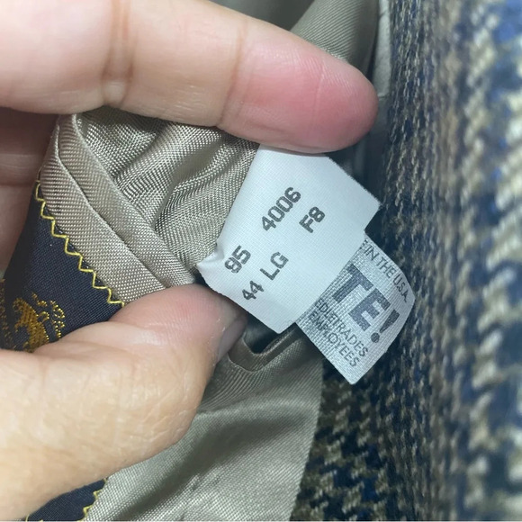 Vintage  Brooks Brothers Union Made USA houndstooth wool sport coat 44 - Picture 7 of 9